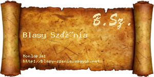 Blasy Szénia névjegykártya